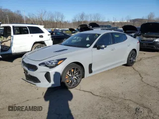 2023 Kia Stinger GT-Line with VIN KNAE35LD7P6134274, listed as a Copart auction lot 47412895 with 34,413 mi miles and Salvage Title. Bid and sale history available at DreamBid. Image 1.