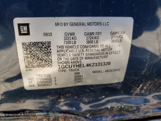 2019 Chevrolet Silverado 1500 High Country with VIN 1GCUYHEL4KZ131328, listed as a Copart auction lot 47837775 with 64,921 mi miles and Salvage Title. Bid and sale history available at carsss.com. Image 12.