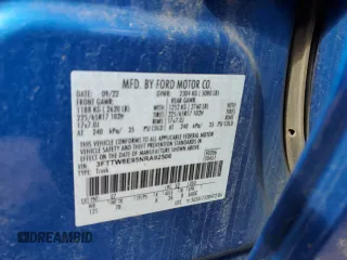 2022 Ford Maverick XL with VIN 3FTTW8E95NRA92506, listed as a Copart auction lot 47818175 with 13,123 mi miles and Salvage Title. Bid and sale history available at DreamBid. Image 15.
