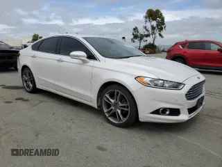 2014 Ford Fusion Titanium with VIN 3FA6P0K97ER393249, listed as a Copart auction lot 53087355 with 148,266 mi miles and Salvage Title. Bid and sale history available at DreamBid. Image 4.