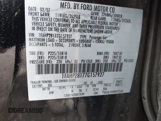 2007 Ford Five Hundred Limited z VIN 1FAHP28177G157927, wystawiony jako IAAI lot #42328521 z przebiegiem 111 850 mil mil oraz . Historia ofert i sprzedaży dostępna na DreamBid. Obrazek 9.