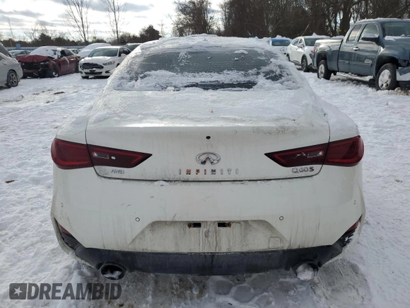 2017 Infiniti Q60 Red Sport 400 with VIN JN1FV7EL7HM701214, listed as a Copart auction lot 43966315 with Not provided miles and Clean title. Bid and sale history available at DreamBid. Image 6.