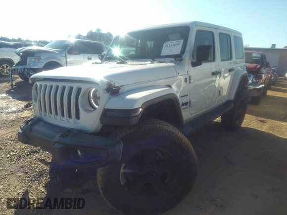 2018 Jeep Wrangler Unlimited Sahara z VIN 1C4HJXEG0JW207873, wystawiony jako IAAI lot #41213655 z przebiegiem 61 043 mil mil oraz . Historia ofert i sprzedaży dostępna na DreamBid. Obrazek 2.