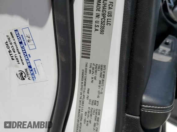 2023 Jeep Grand Cherokee Laredo с VIN 1C4RJHAG9PC523590, выставлен на аукционе Copart как лот 56027155 с пробегом 42 522 миль миль и Списание • Salvage title. История ставок и продаж доступна на DreamBid. Изображение 14.