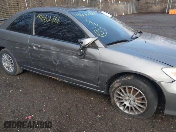 2005 Honda Civic EX with VIN 1HGEM21905L023773, listed as a IAAI auction lot 41662161 with 167,129 mi miles. Bid and sale history available at carsss.com. Image 6.