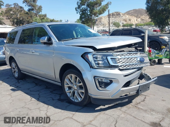 2019 Ford Expedition Max Platinum with VIN 1FMJK1MT1KEA51615, listed as a IAAI auction lot 42390656 with 49,615 mi miles and . Bid and sale history available at DreamBid. Image 1.