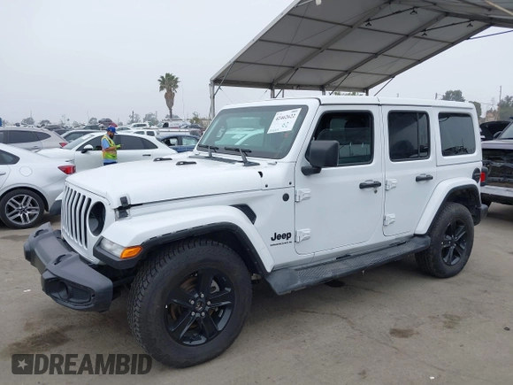 2023 Jeep Wrangler Sahara with VIN 1C4HJXEG5PW581632, listed as a IAAI auction lot 42462622 with 24,550 mi miles and . Bid and sale history available at DreamBid. Image 14.