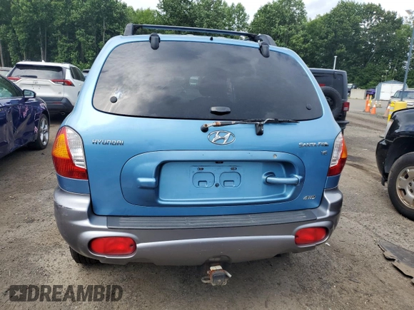 2003 Hyundai Santa Fe GLS with VIN KM8SC73D53U542081, listed as a Copart auction lot 62995765 with 154,187 mi miles and Salvage title. Bid and sale history available at DreamBid. Image 6.