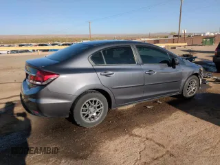 2015 Honda Civic Sedan LX with VIN 2HGFB2F58FH520309, listed as a Copart auction lot 51948955 with 139,775 mi miles and Salvage Title. Bid and sale history available at carsss.com. Image 3.