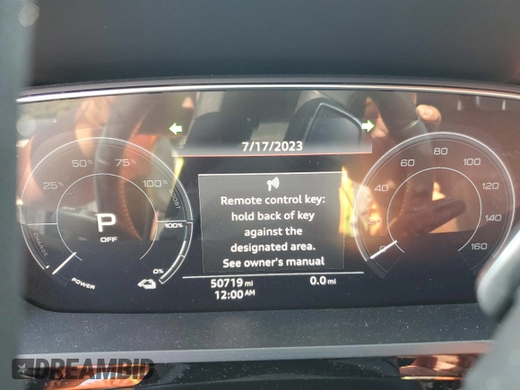 2019 Audi e-tron Prestige with VIN WA1VAAGE3KB017967, listed as a Copart auction lot 60783903 with 50,719 mi miles. Bid and sale history available at carsss.com. Image 9.