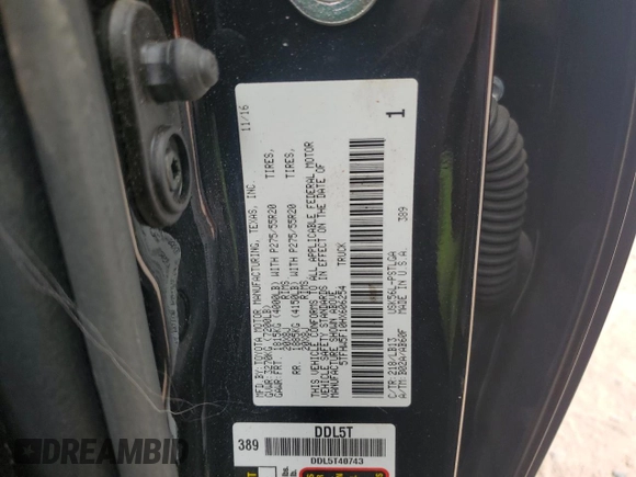 2017 Toyota Tundra Limited z VIN 5TFHW5F10HX606254, wystawiony jako Copart lot #49882695 z przebiegiem Nie podano mil oraz Szkoda całkowita • Salvage title. Historia ofert i sprzedaży dostępna na DreamBid. Obrazek 13.