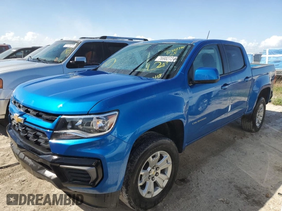 2022 Chevrolet Colorado 2WD LT with VIN 1GCGSCEA3N1298704, listed as a Copart auction lot 76982724 with Not provided miles and Non repairable. Bid and sale history available at DreamBid. Image 1.