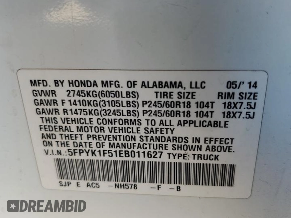 2014 Honda Ridgeline RTL z VIN 5FPYK1F51EB011627, wystawiony jako Copart lot #88334645 z przebiegiem 137 494 mil mil oraz Szkoda całkowita • Salvage title. Historia ofert i sprzedaży dostępna na DreamBid. Obrazek 12.