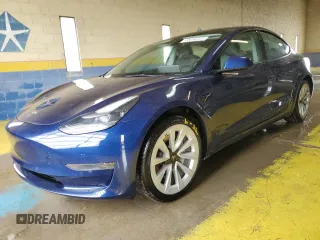 2022 Tesla Model 3 with VIN 5YJ3E1EA6NF369198, listed as a Copart auction lot 55362895 with 85,860 mi miles and Clean Title. Bid and sale history available at DreamBid. Image 1.