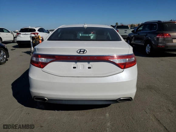 2015 Hyundai Azera with VIN KMHFG4JG9FA483222, listed as a Copart auction lot 76129724 with 49,856 mi miles and Salvage Title. Bid and sale history available at carsss.com. Image 6.