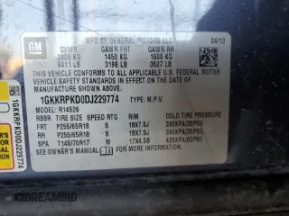 2013 GMC Acadia SLE with VIN 1GKKRPKD0DJ229774, listed as a Copart auction lot 49737325 with 186,588 mi miles and Clean Title. Bid and sale history available at carsss.com. Image 13.
