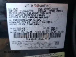 2005 Ford Freestyle SEL with VIN 1FMDK02155GA67947, listed as a Copart auction lot 79485934 with 0 mi miles and Salvage Title. Bid and sale history available at carsss.com. Image 12.