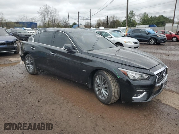2020 Infiniti Q50 with VIN JN1EV7AR3LM252421, listed as a Copart auction lot 52086965 with 37,087 mi miles and Salvage Title. Bid and sale history available at DreamBid. Image 4.