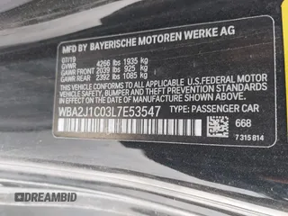 2020 BMW 2 Series 230i with VIN WBA2J1C03L7E53547, listed as a IAAI auction lot 42178031 with 50,028 mi miles and . Bid and sale history available at carsss.com. Image 9.