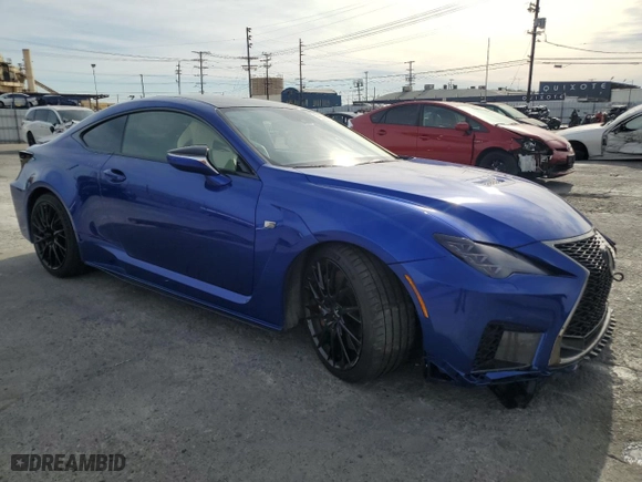 2020 Lexus RC F with VIN JTHJP5BC5L5007844, listed as a Copart auction lot 79658194 with 27,384 mi miles and Salvage Title. Bid and sale history available at carsss.com. Image 4.
