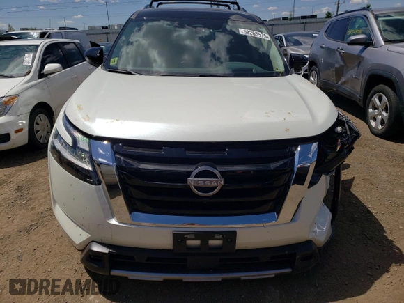 2024 Nissan Pathfinder Platinum with VIN 5N1DR3DK3RC228313, listed as a Copart auction lot 58265575 with 27,387 mi miles and Salvage title. Bid and sale history available at DreamBid. Image 5.
