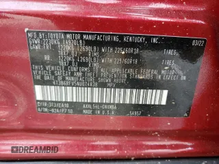 2022 Toyota RAV4 Hybrid XLE Premium with VIN 4T3B6RFV5NU074838, listed as a Copart auction lot 56697215 with 61,309 mi miles and Salvage title. Bid and sale history available at DreamBid. Image 14.