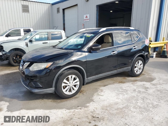 2015 Nissan Rogue SV with VIN KNMAT2MTXFP508634, listed as a Copart auction lot 52416055 with 143,703 mi miles and Salvage Title. Bid and sale history available at carsss.com. Image 1.
