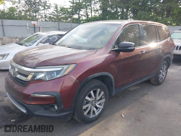 2019 Honda Pilot EX-L z VIN 5FNYF5H5XKB045563, wystawiony jako IAAI lot #42329311 z przebiegiem 46 903 mil mil oraz . Historia ofert i sprzedaży dostępna na DreamBid. Obrazek 2.