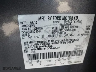 2013 Ford Explorer Limited with VIN 1FM5K8F81DGA23954, listed as a IAAI auction lot 41704185 with 185,936 mi miles. Bid and sale history available at carsss.com. Image 9.