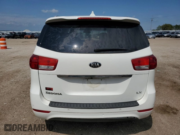 2016 Kia Sedona LX with VIN KNDMB5C1XG6162111, listed as a Copart auction lot 66929384 with 72,555 mi miles and Salvage Title. Bid and sale history available at carsss.com. Image 6.