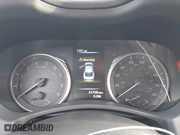 2019 Infiniti Q50 3.0t LUXE with VIN JN1EV7APXKM542829, listed as a IAAI auction lot 41146340 with 43,708 mi miles. Bid and sale history available at carsss.com. Image 7.