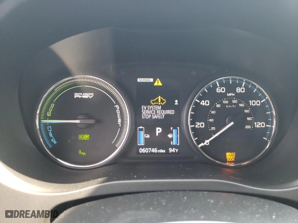 2020 Mitsubishi Outlander PHEV SEL with VIN JA4J24A50LZ038788, listed as a Copart auction lot 62739144 with 60,746 mi miles and Salvage Title. Bid and sale history available at carsss.com. Image 9.