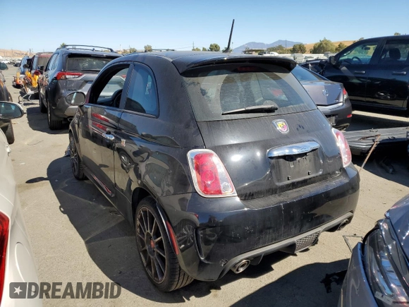 2015 FIAT 500 Abarth with VIN 3C3CFFFHXFT642995, listed as a Copart auction lot 66746604 with 48,645 mi miles and Salvage Title. Bid and sale history available at carsss.com. Image 2.