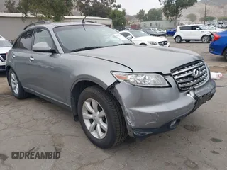 2005 Infiniti FX with VIN JNRAS08U25X108821, listed as a IAAI auction lot 42407243 with 87,488 mi miles and . Bid and sale history available at DreamBid. Image 1.