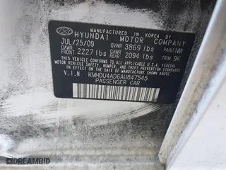 2010 Hyundai Elantra GLS with VIN KMHDU4AD6AU847545, listed as a IAAI auction lot 41684206 with 142,133 mi miles. Bid and sale history available at carsss.com. Image 9.