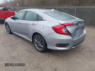 2021 Honda Civic Sedan EX-L with VIN 19XFC1F77ME011926, listed as a IAAI auction lot 41561104 with 76,163 mi miles. Bid and sale history available at carsss.com. Image 3.
