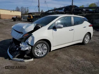 2023 Nissan LEAF S with VIN 1N4AZ1BV6PC553744, listed as a Copart auction lot 53261715 with 26,742 mi miles and Salvage Title. Bid and sale history available at DreamBid. Image 1.