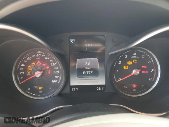 2016 Mercedes-Benz C 300 with VIN 55SWF4JB6GU144159, listed as a Copart auction lot 57174505 with 84,837 mi miles and Salvage title. Bid and sale history available at DreamBid. Image 9.
