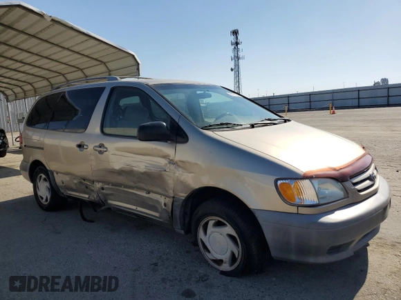 2002 Toyota Sienna LE with VIN 4T3ZF13C22U423405, listed as a Copart auction lot 53753045 with 208,523 mi miles and Salvage Title. Bid and sale history available at DreamBid. Image 4.