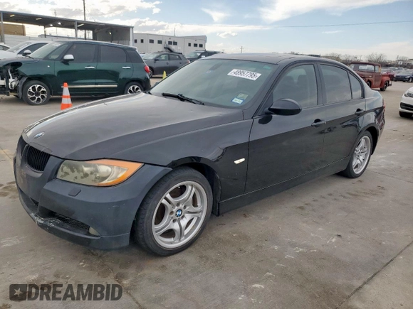 2007 BMW 3 Series 328xi with VIN WBAVC93597KX58052, listed as a Copart auction lot 48957795 with 138,518 mi miles and Clean Title. Bid and sale history available at carsss.com. Image 1.