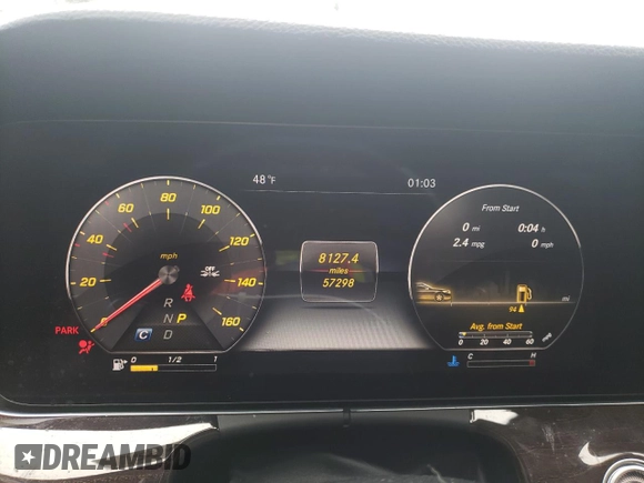 2020 Mercedes-Benz E-Class E 350 with VIN W1KZF8EB8LA825741, listed as a Copart auction lot 46626105 with 57,298 mi miles and Salvage Title. Bid and sale history available at carsss.com. Image 9.