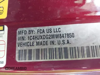 2021 Jeep Wrangler Unlimited Willys with VIN 1C4HJXDG2MW847850, listed as a IAAI auction lot 42291545 with Not provided miles and . Bid and sale history available at DreamBid. Image 9.