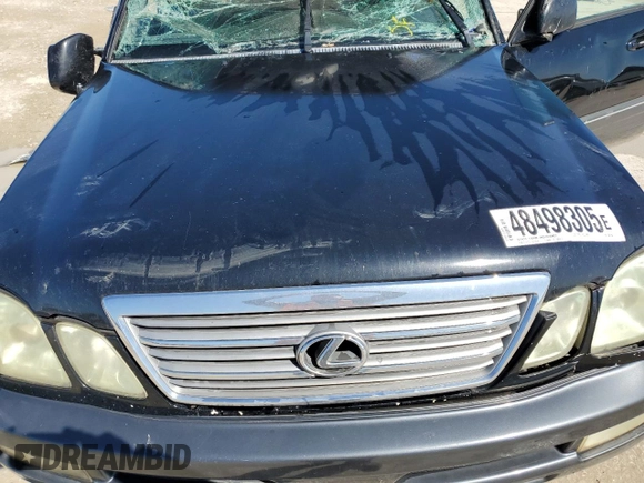 2004 Lexus LX 470 with VIN JTJHT00W043536558, listed as a Copart auction lot 48498305 with Not Provided miles and Salvage Title. Bid and sale history available at DreamBid. Image 12.