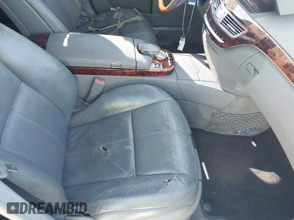 2007 Mercedes-Benz S 550 with VIN WDDNG86X07A138362, listed as a IAAI auction lot 41663730 with 141,760 mi miles and . Bid and sale history available at DreamBid. Image 5.