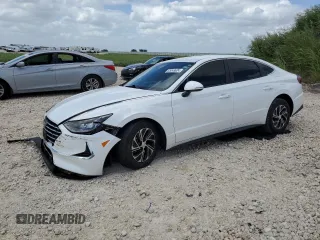 2022 Hyundai Sonata Hybrid Blue with VIN KMHL24JJXNA048348, listed as a Copart auction lot 65349624 with 14,379 mi miles and Salvage Title. Bid and sale history available at carsss.com. Image 1.