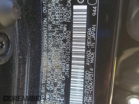 2014 Lexus ES 300h z VIN JTHBW1GG1E2039352, wystawiony jako Copart lot #58028555 z przebiegiem 76 593 mil mil oraz Szkoda całkowita • Salvage title. Historia ofert i sprzedaży dostępna na DreamBid. Obrazek 12.