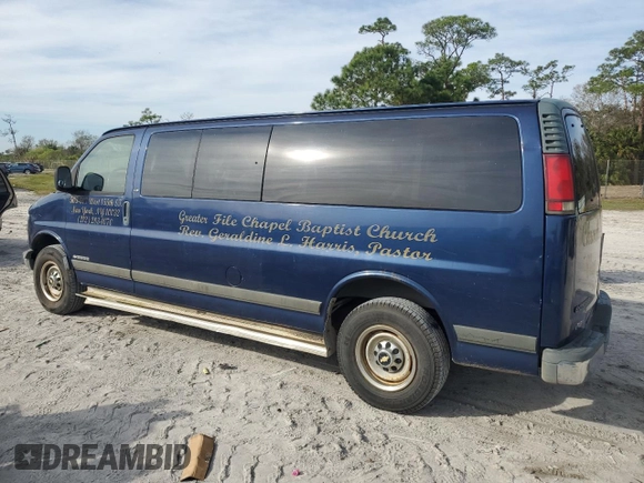 2001 Chevrolet Express z VIN 1GAHG39R511239436, wystawiony jako Copart lot #43115255 z przebiegiem 91 398 mil mil oraz Czysty tytuł • Clean title. Historia ofert i sprzedaży dostępna na DreamBid. Obrazek 2.