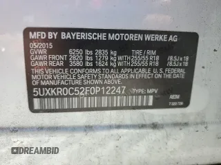 2015 BMW X5 xDrive35i z VIN 5UXKR0C52F0P12247, wystawiony jako Copart lot #54955465 z przebiegiem 87 315 mil mil oraz Szkoda całkowita • Salvage title. Historia ofert i sprzedaży dostępna na DreamBid. Obrazek 13.