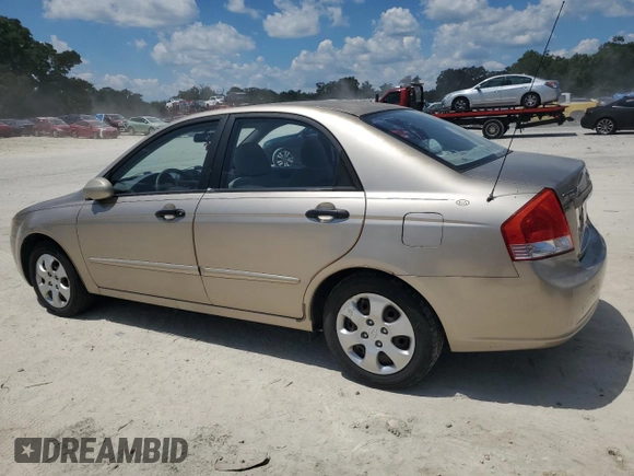 2009 Kia Spectra EX with VIN KNAFE221195600794, listed as a Copart auction lot 68090154 with 77,037 mi miles and Salvage Title. Bid and sale history available at carsss.com. Image 2.