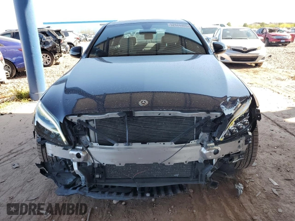 2020 Mercedes-Benz C with VIN 55SWF8DB9LU326662, listed as a Copart auction lot 52624405 with 39,162 mi miles and Salvage Title. Bid and sale history available at carsss.com. Image 5.